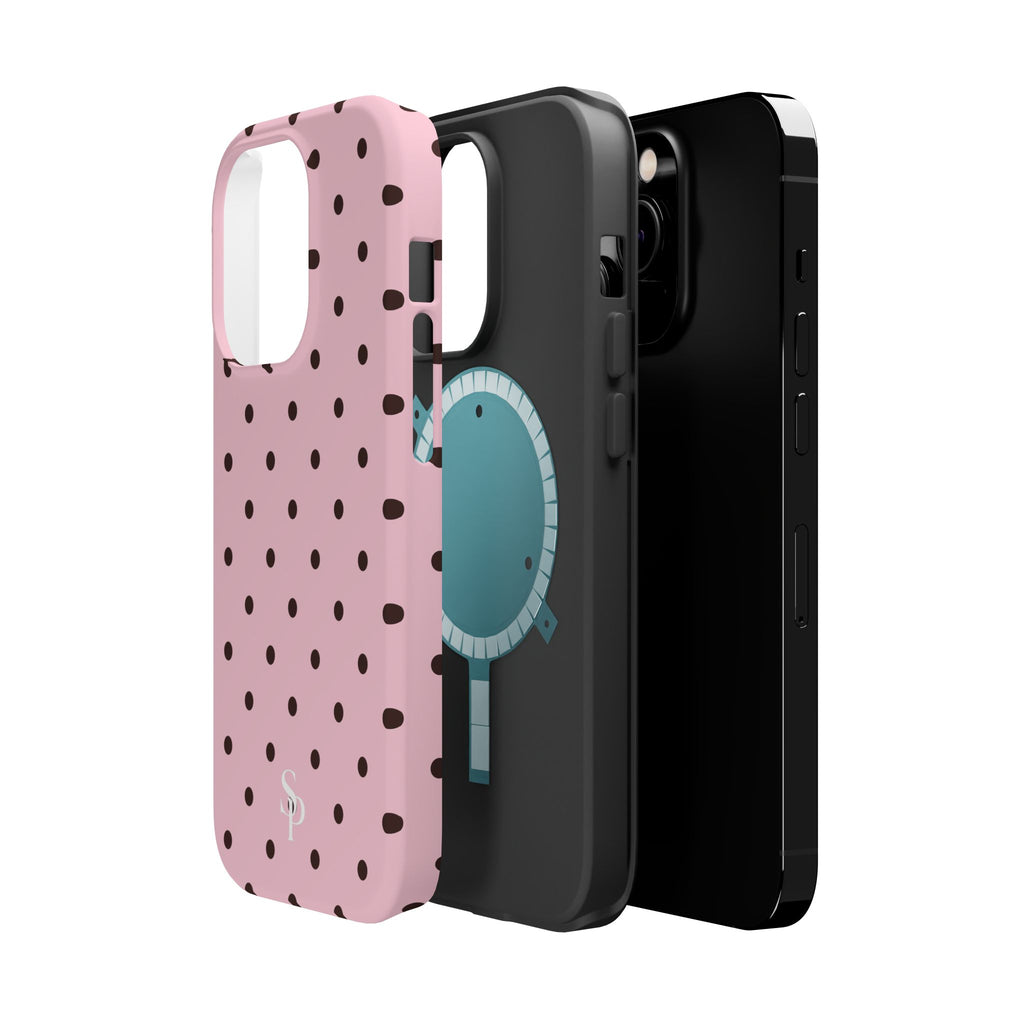 Pink Polka Dot Magnetic Impact Phone Case