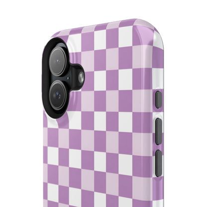 Purple Checkerboard Impact-Resistant Phone Case