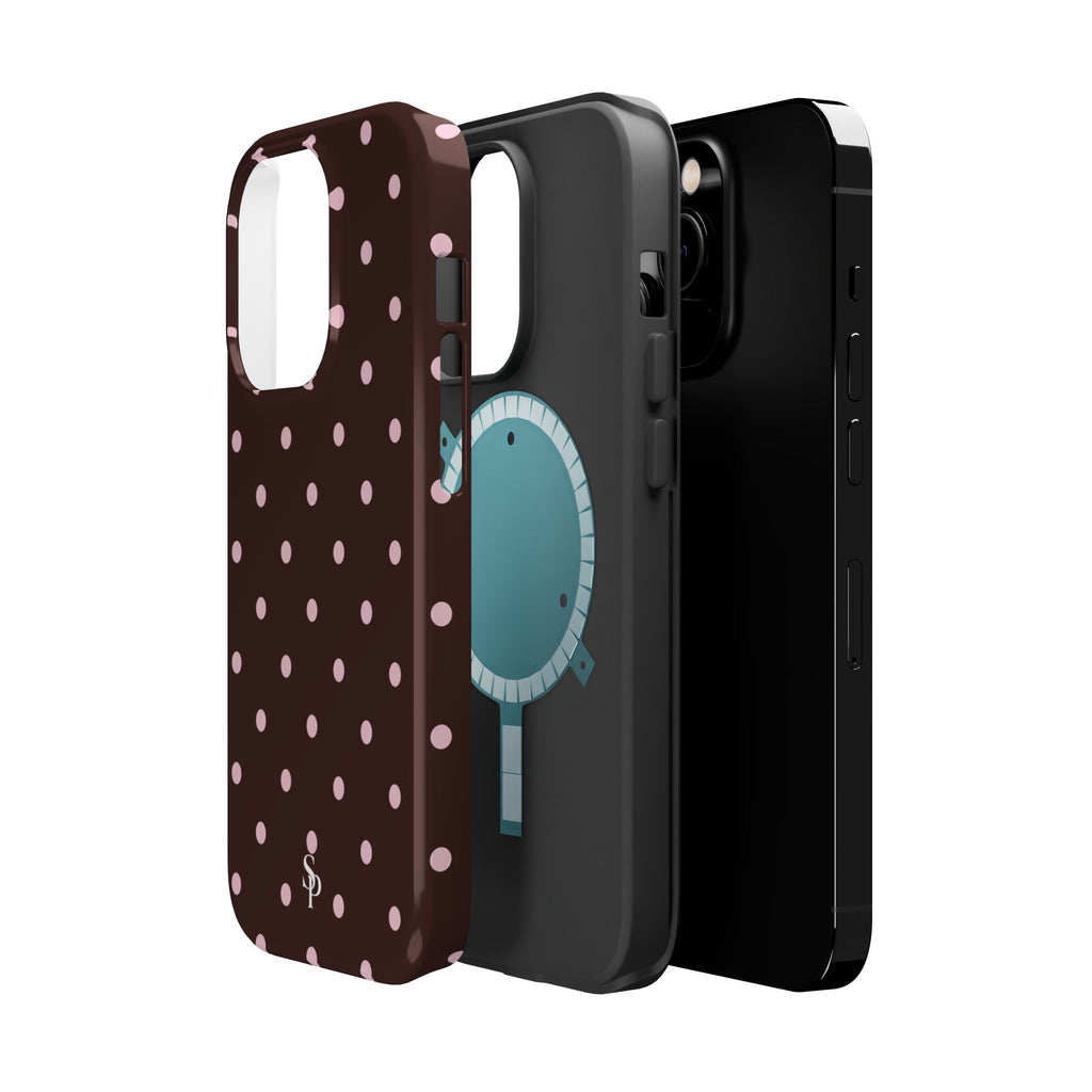 Brown Polka Dot Magnetic Impact-Resistant Phone Case