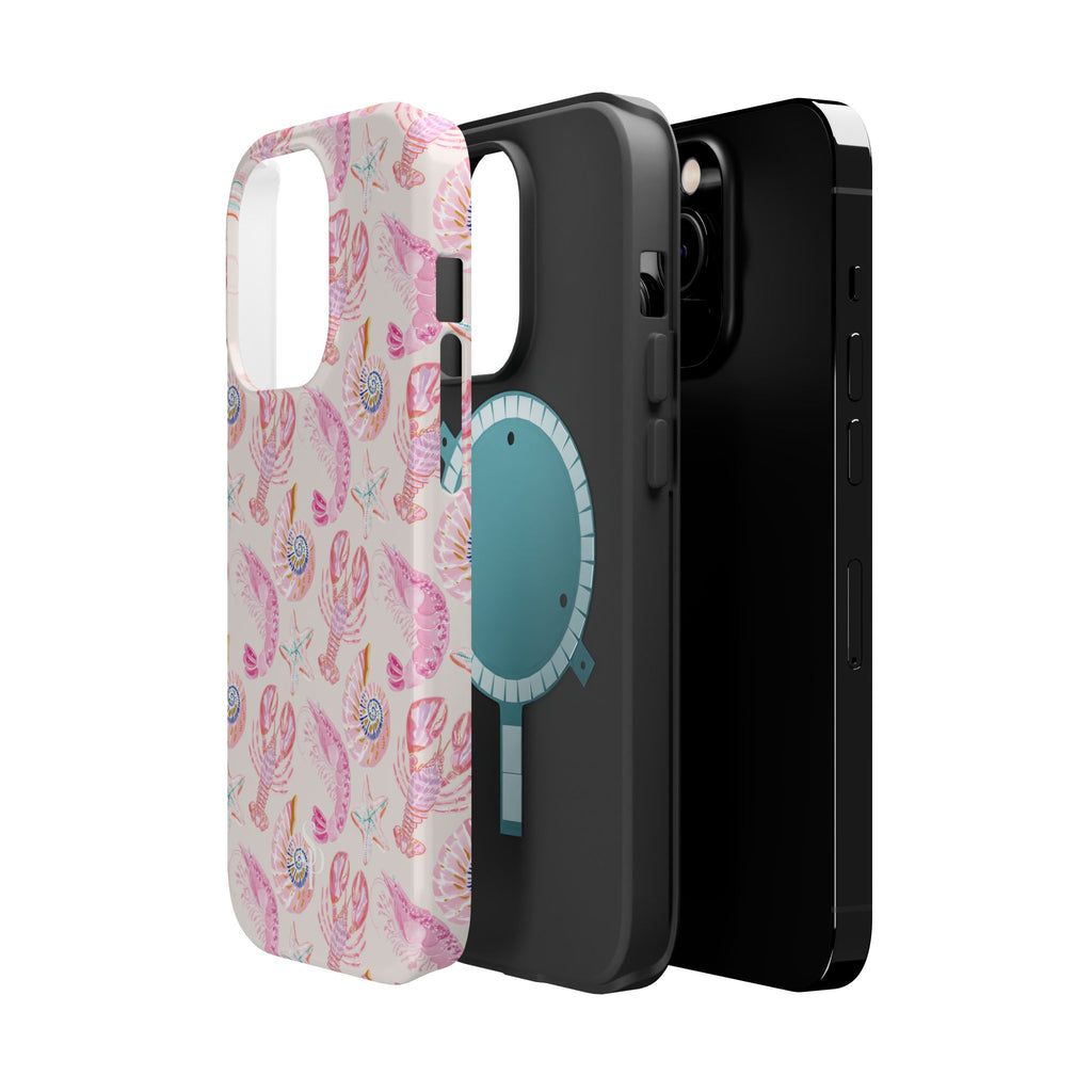 Pink Coastal Shell & Lobster Magnetic Impact-Resistant Phone Case