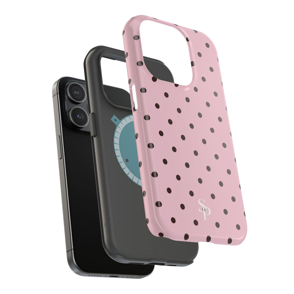 Pink Polka Dot Magnetic Impact Phone Case