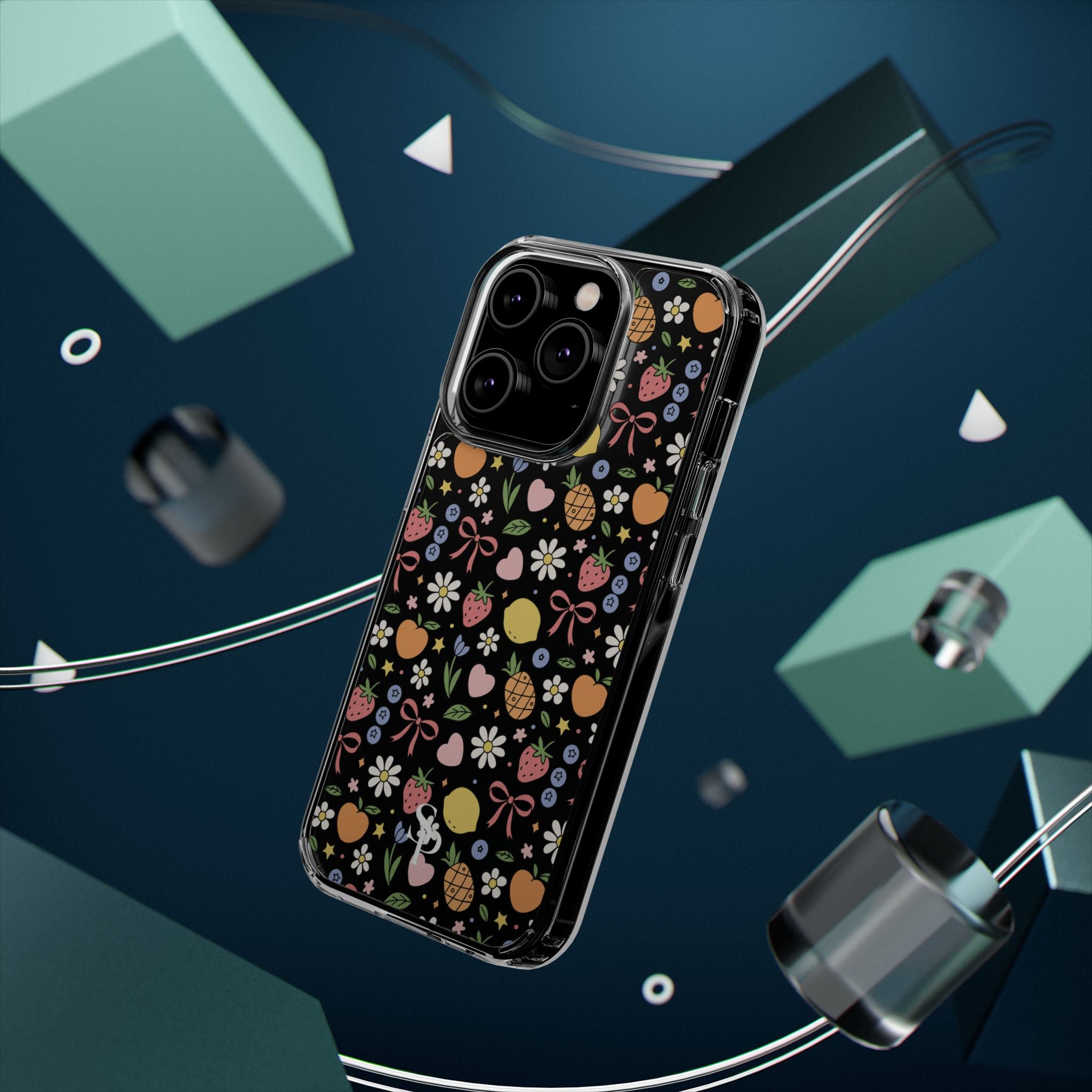 Fruit and Floral Pattern Clear Case