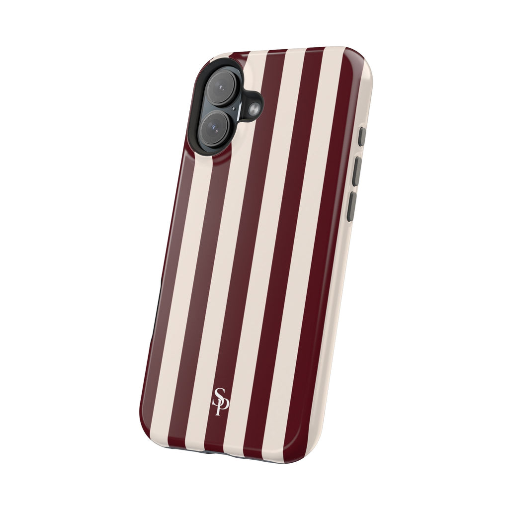 Burgundy Striped Magnetic Phone Case
