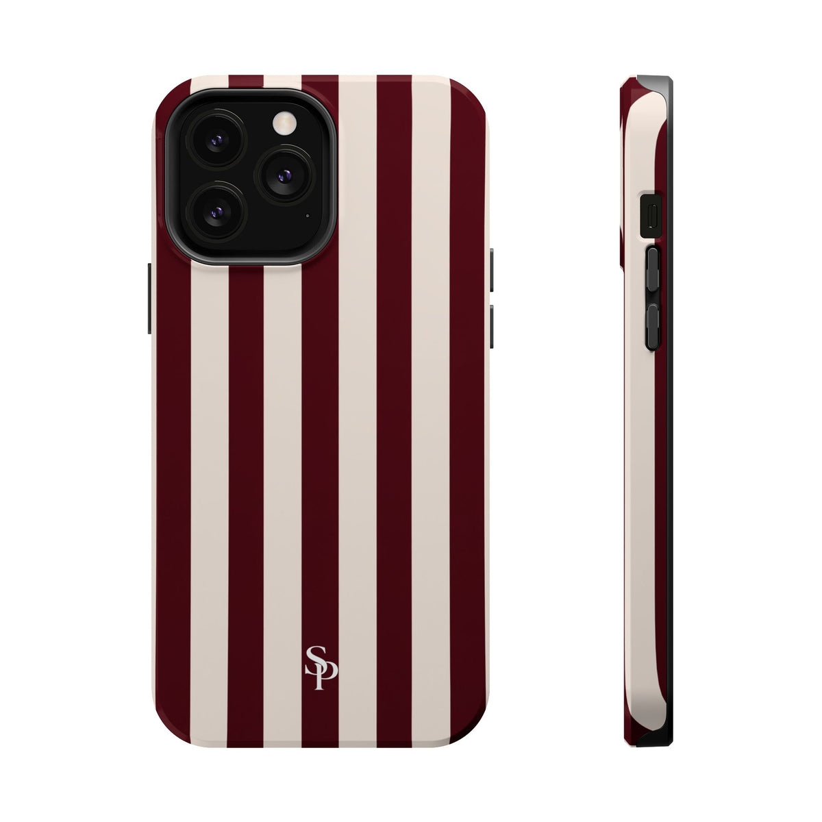 Burgundy Striped Magnetic Phone Case
