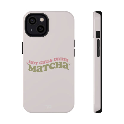 Hot Girls Drink Matcha Impact-Resistant Case