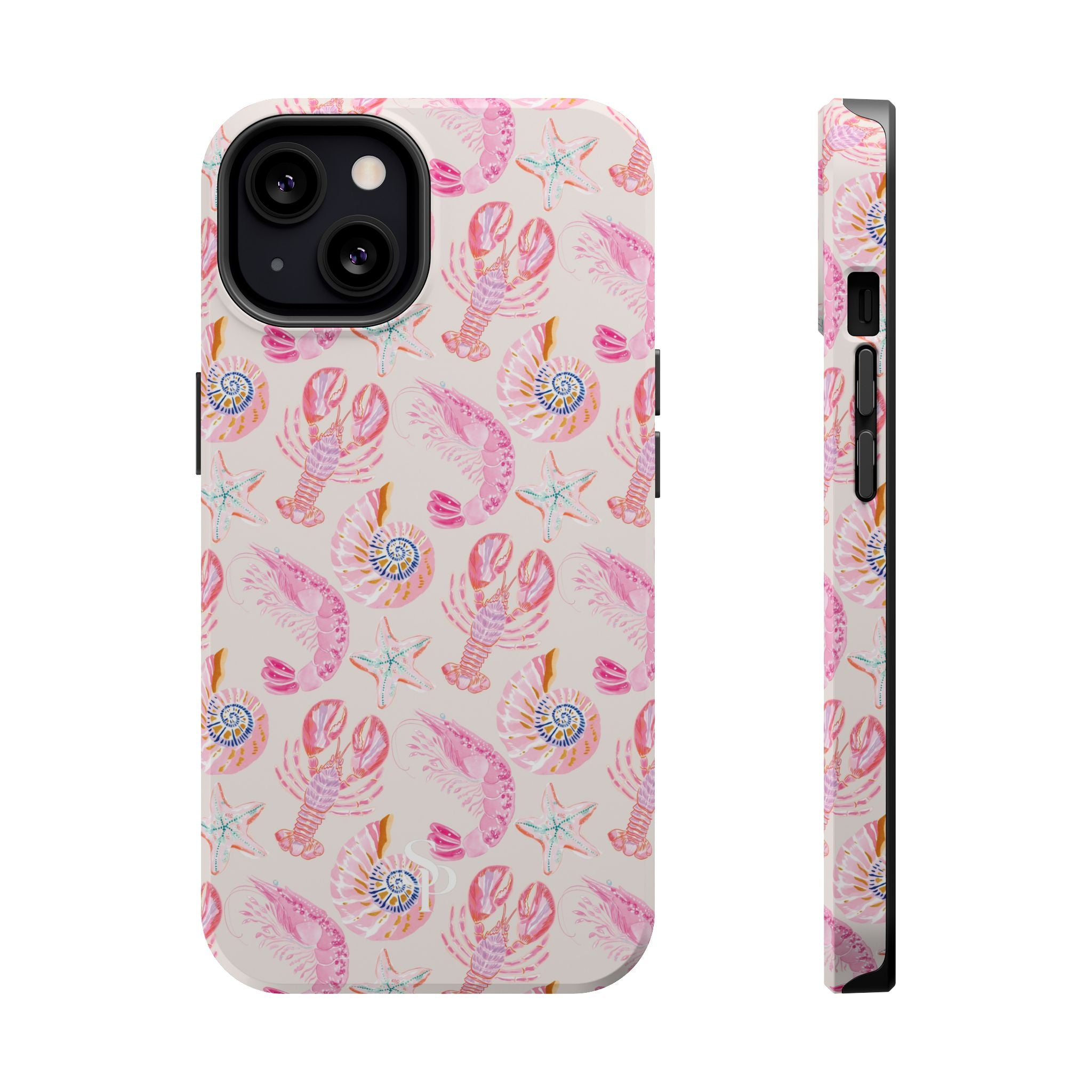 Pink Coastal Shell & Lobster Magnetic Impact-Resistant Phone Case