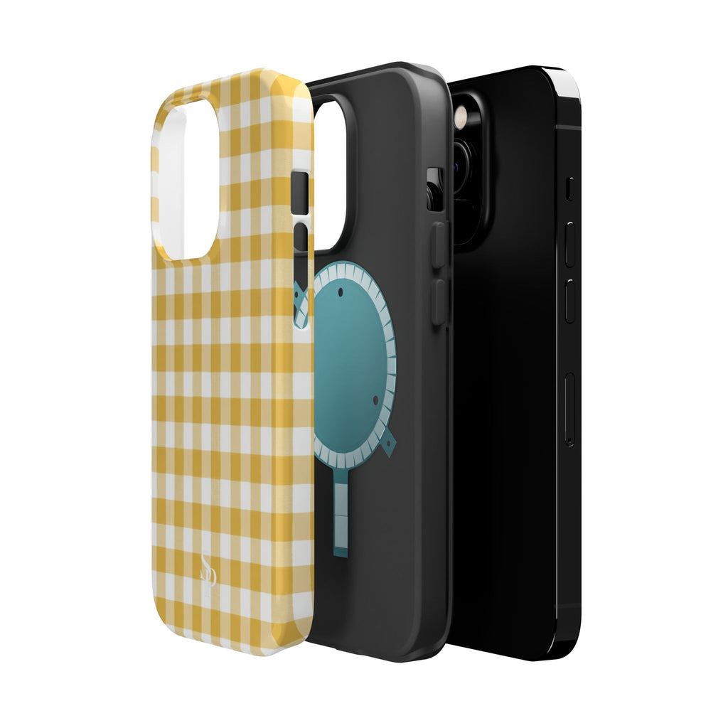 Yellow Gingham Magnetic Impact-Resistant Phone Case
