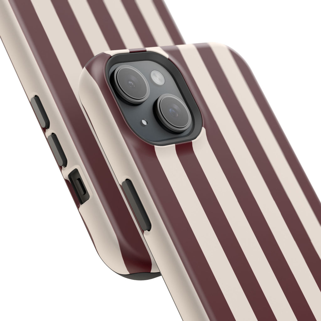 Burgundy Striped Magnetic Phone Case
