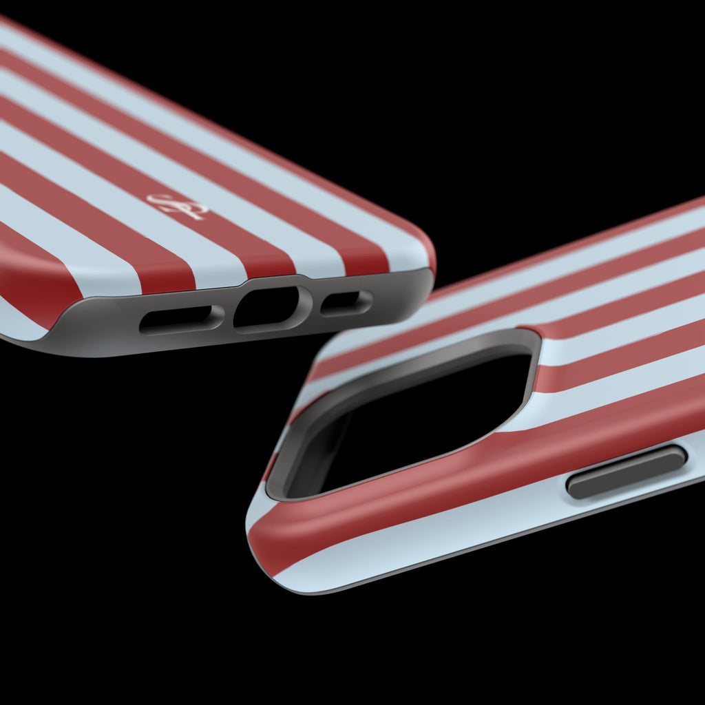 Red & Light Blue Vertical Stripe Magnetic Impact-Resistant Phone Case