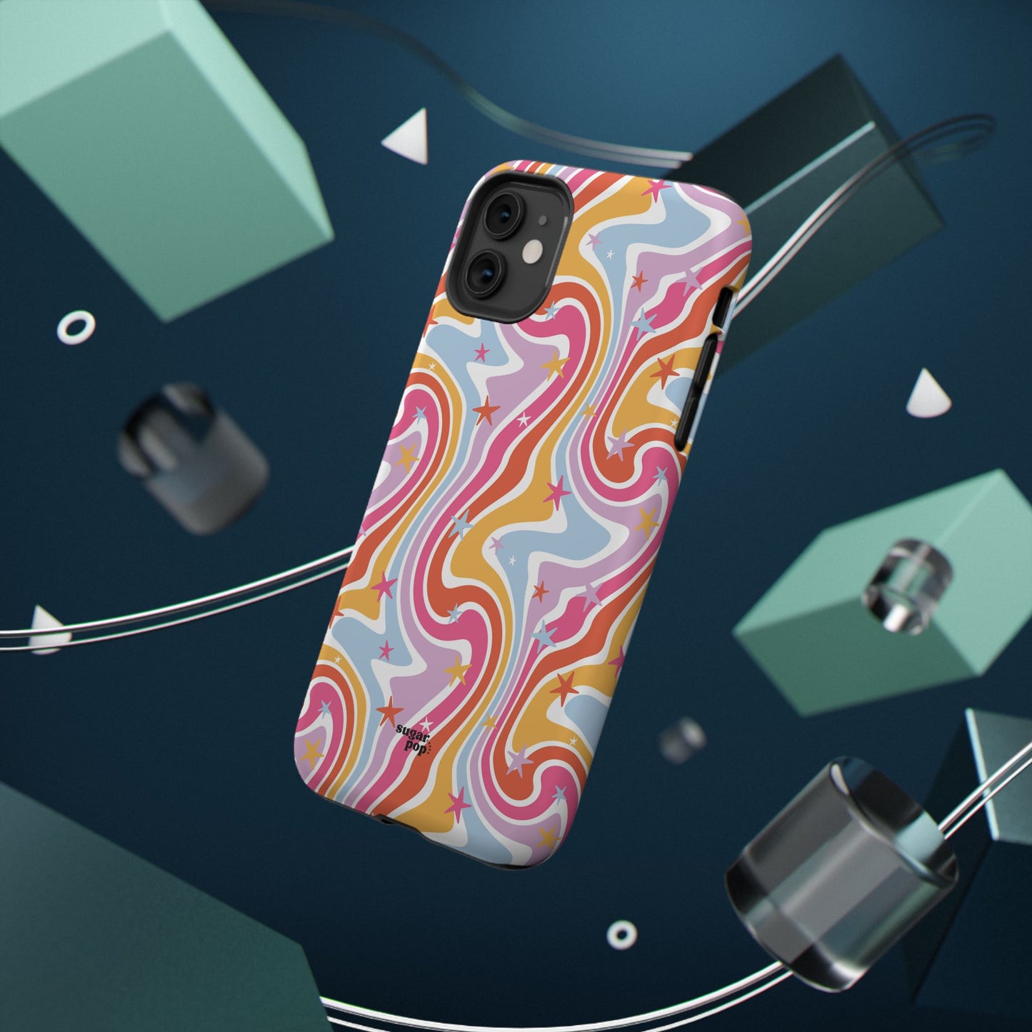 Colorful Impact-Resistant Phone Case - Vibrant Swirl Design