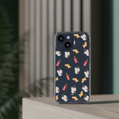 Take Out Food Pattern Clear Phone Case for Food Lovers