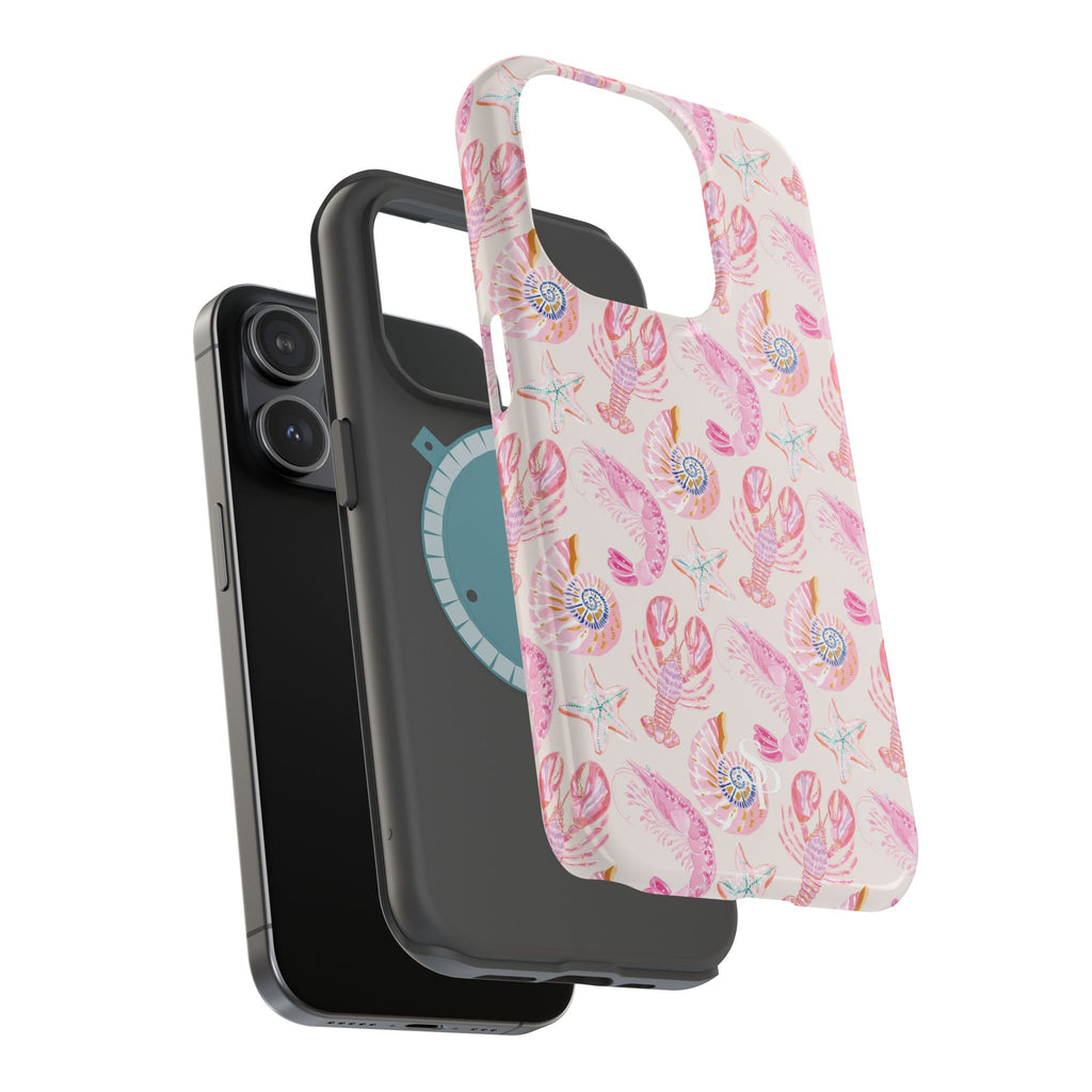 Pink Coastal Shell & Lobster Magnetic Impact-Resistant Phone Case