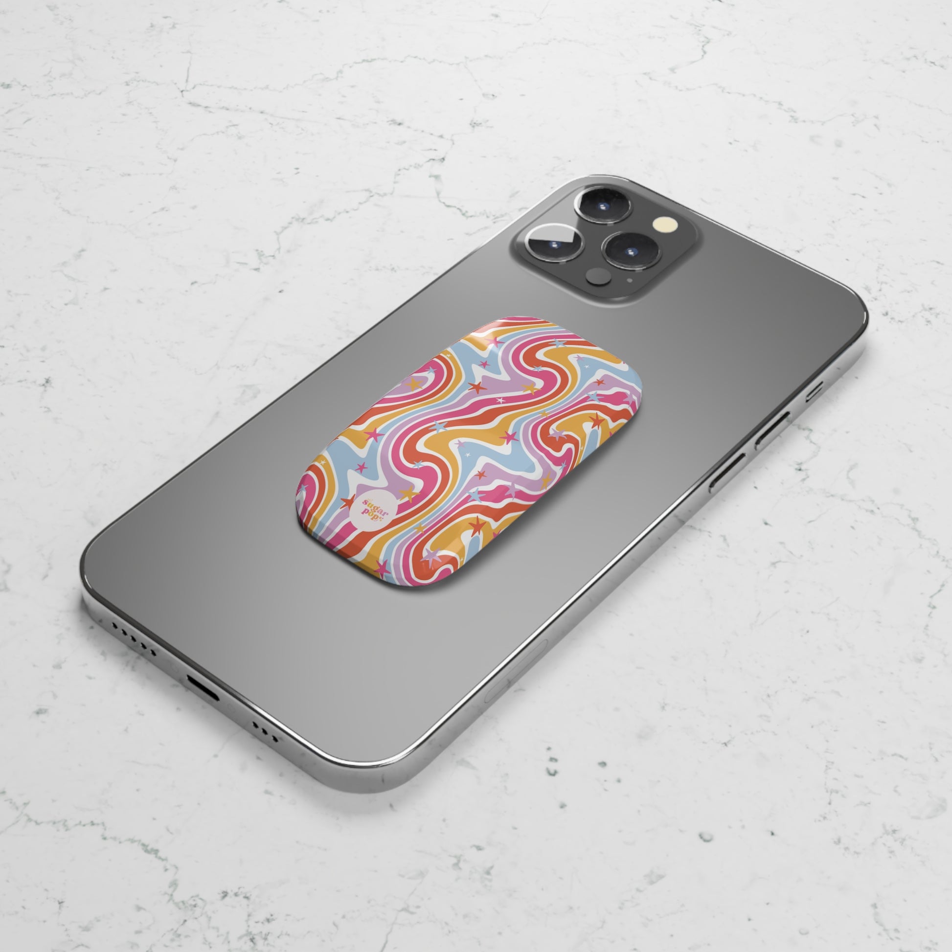 Colorful Swirl Phone Click-On Grip - Trendy Phone Stand Accessory