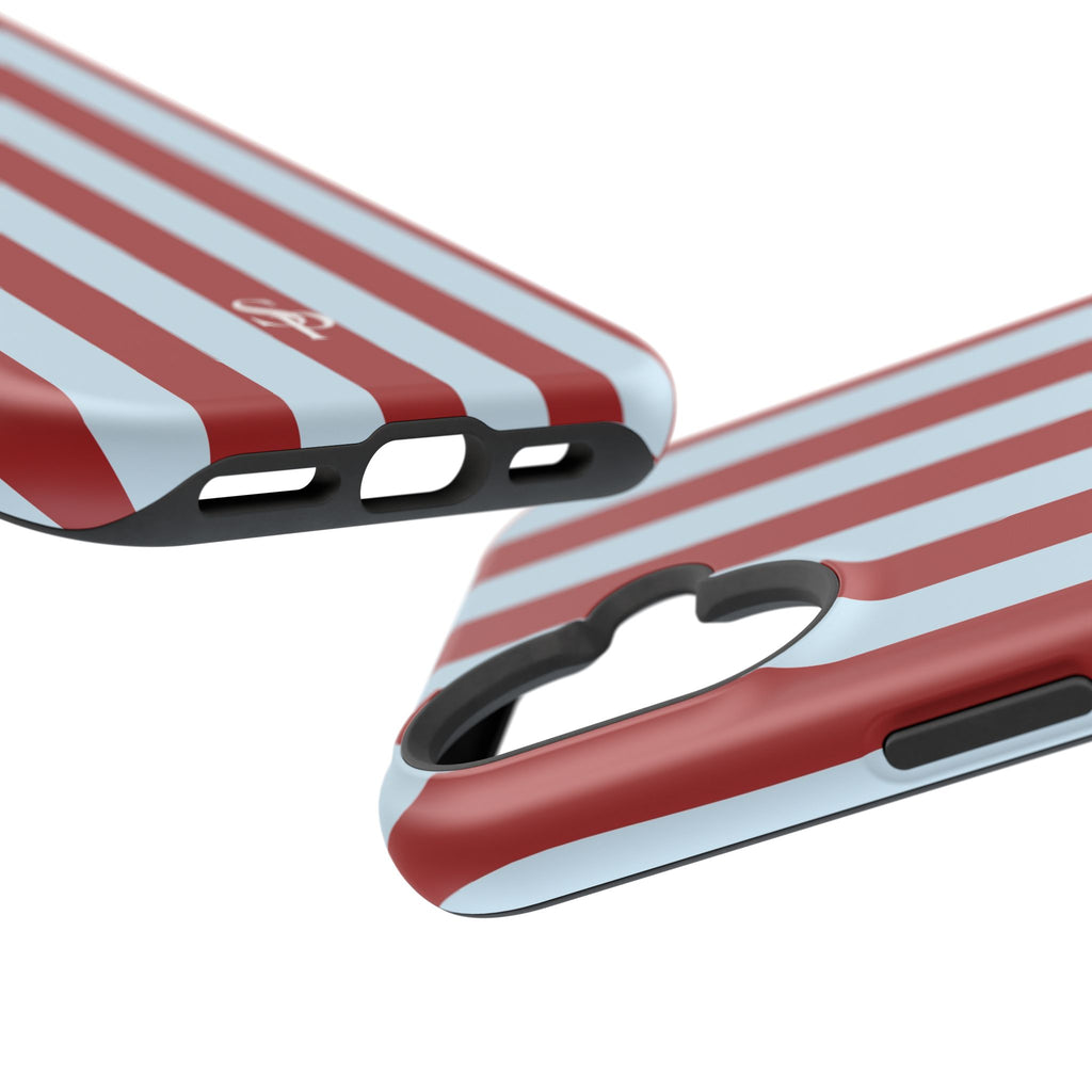 Red & Light Blue Vertical Stripe Magnetic Impact-Resistant Phone Case